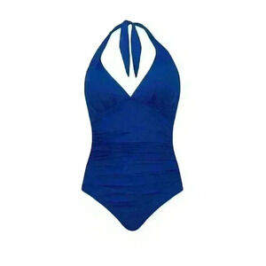 NEW! Lauren Ralph Lauren Women's 12 Halter One-Piece Swimsuit NWT $118